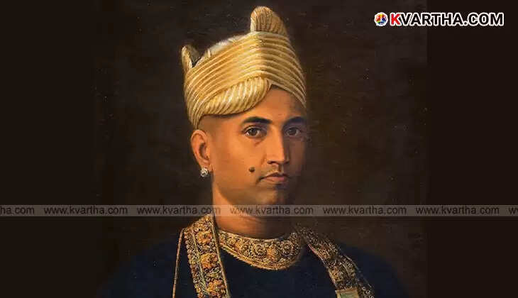 Portrait of Kerala Varma Valiakoi Thampuran, the first person to die in a car accident in Kerala.
