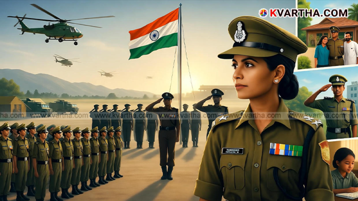 Indian Army officers and soldiers standing in formation