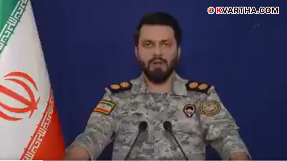 A symbolic image of an Iranian military spokesman warning of the use of new military equipment and methods.&nbsp;