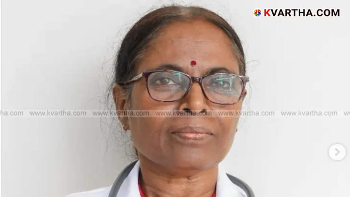 A photo of Dr. Shirley Vasu, Kerala's first female forensic surgeon, who passed away.