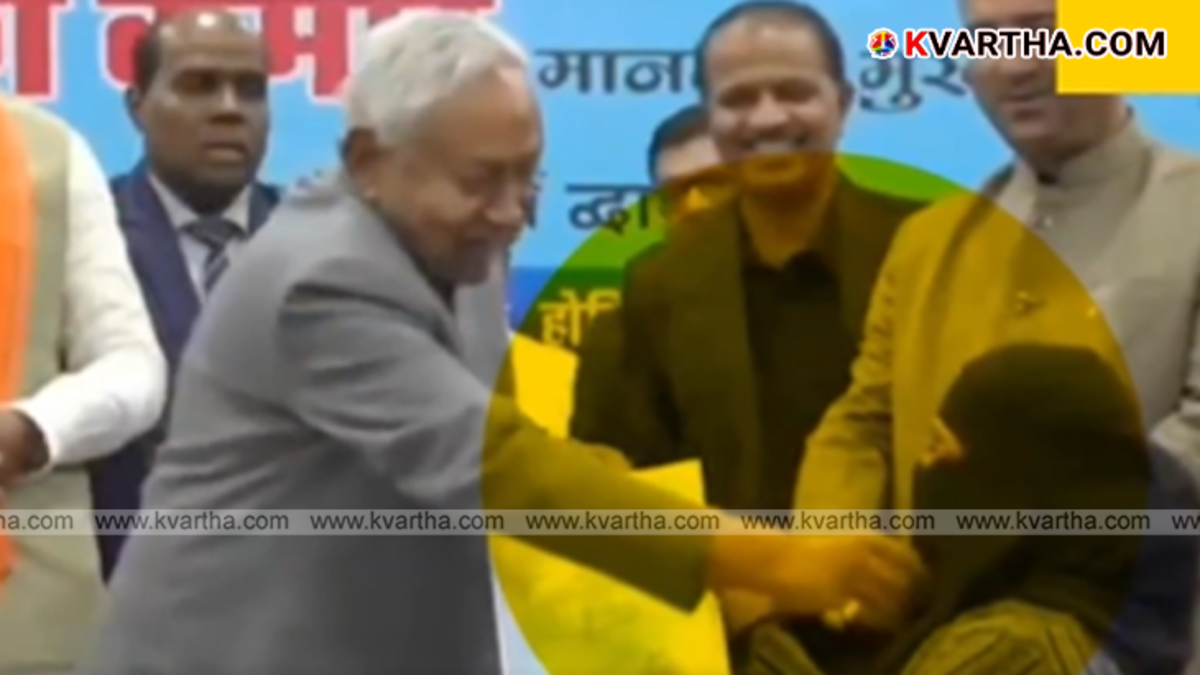 Bihar CM Nitish Kumar at a public event