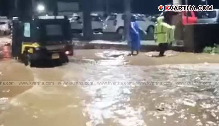 A flooded house in a low-lying area of Kannur due to heavy rains.