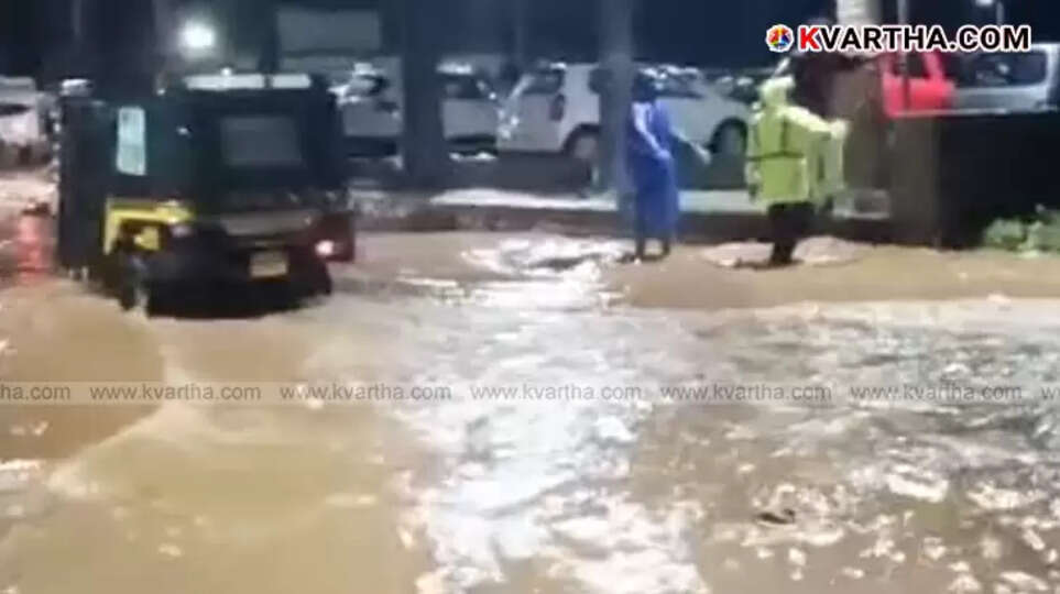 A flooded house in a low-lying area of Kannur due to heavy rains.
