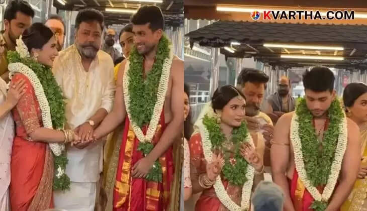 Actor Kalidas Jayaram married model Tarini Kalingarayar in a traditional ceremony held at the Guruvayur