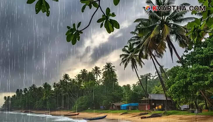 Image Representing Kerala to Experience Isolated Heavy Rains for 7 Days Due to Low Pressure and Cyclonic Circulation
