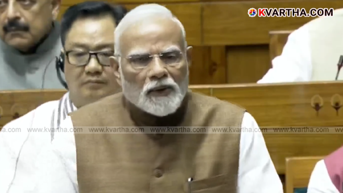 Prime Minister Narendra Modi addressing Lok Sabha