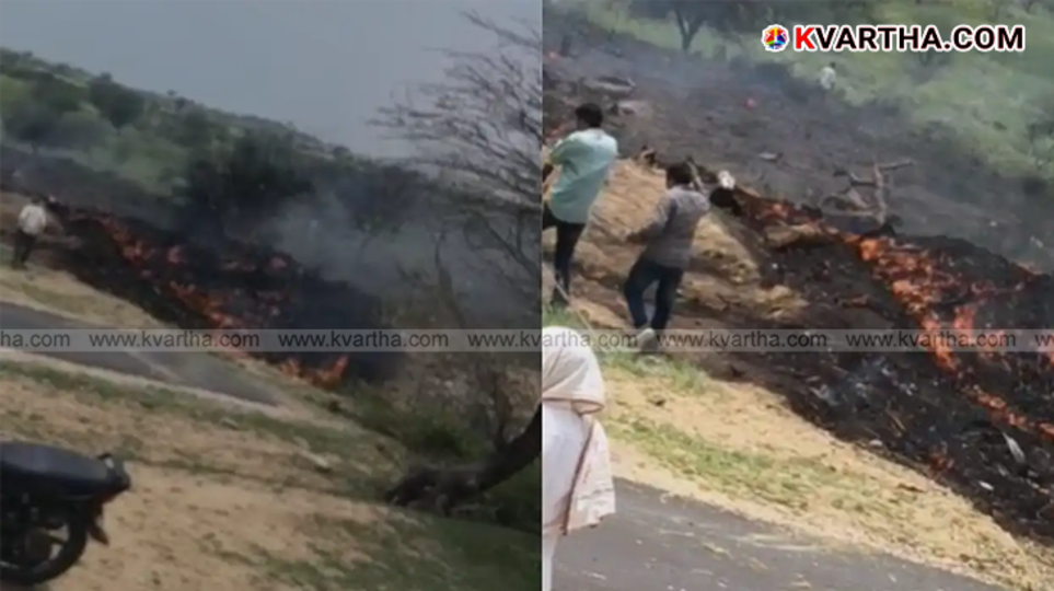 Wreckage of a plane after crashing in Ratangarh, Rajasthan.