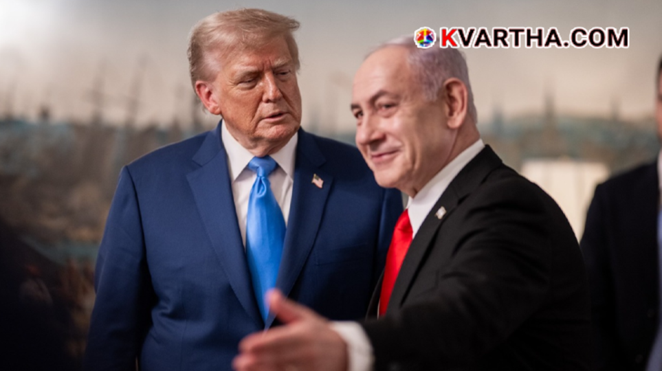 US President Donald Trump and Israeli Prime Minister Benjamin Netanyahu during an official diplomatic discussion.