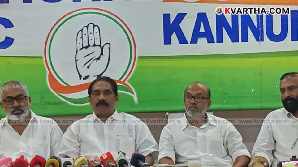 Martin George, DCC President, addressing a press conference in Kannur.