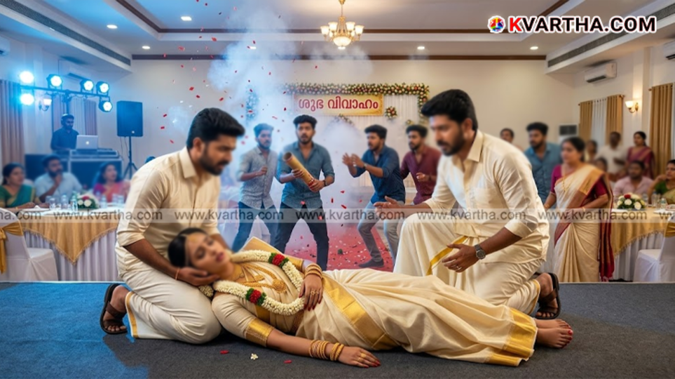 An auditorium stage in Maradu where the reception was held.