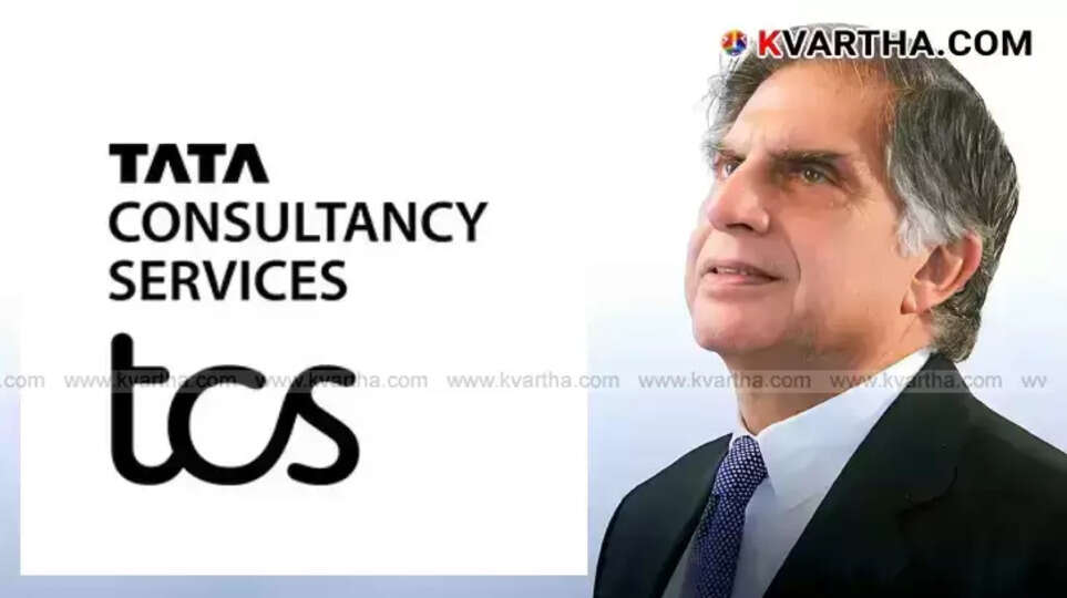 TCS stock price chart showing a downward trend.