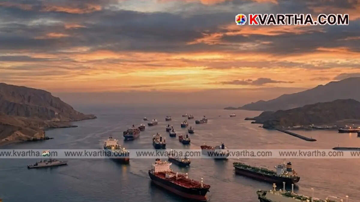 Oil tankers passing through the Strait of Hormuz