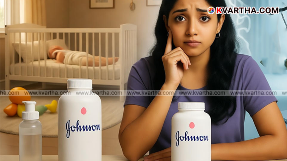 Johnson and Johnson Baby Powder bottle next to a gavel representing the UK lawsuit.