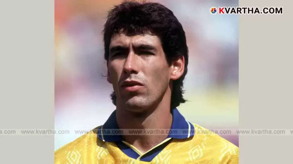 Black and white photo of Colombian footballer Andres Escobar