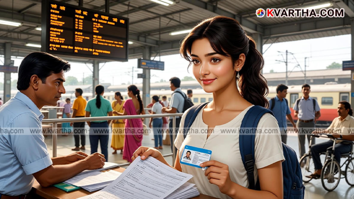  A person booking a railway ticket at the counter.