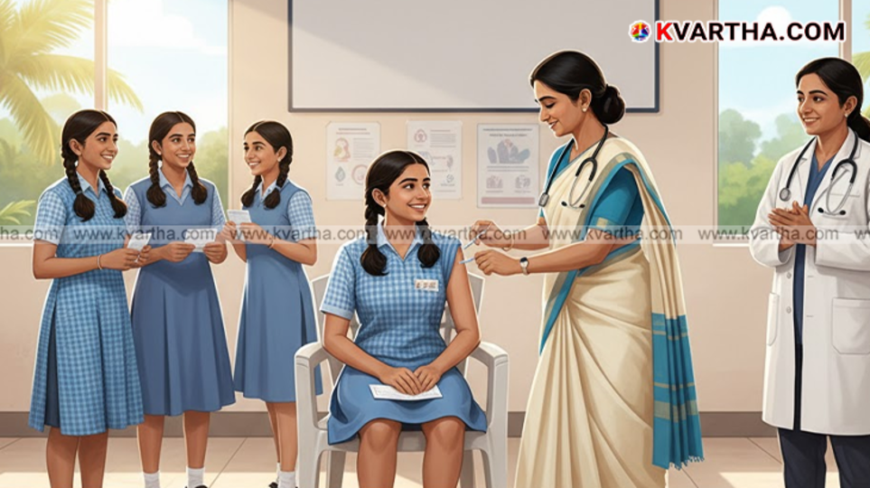 Chief Minister Pinarayi Vijayan inaugurating HPV vaccine project