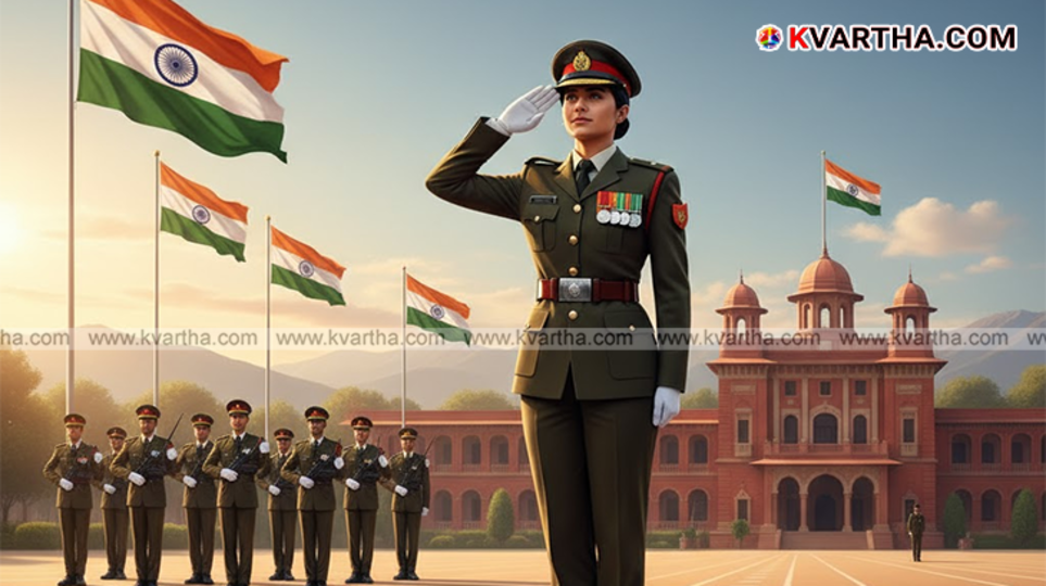 NDA building with Indian flag