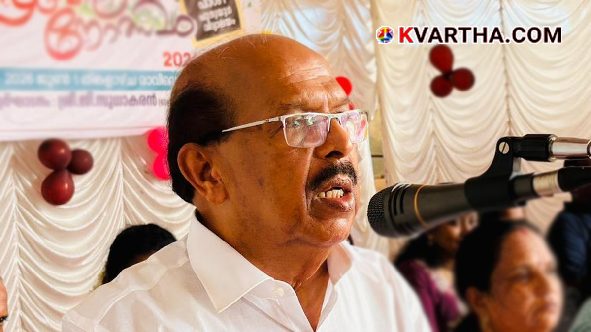  Former Minister G. Sudhakaran addressing a gathering