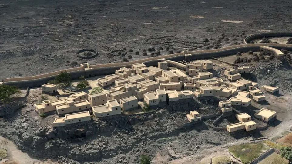 Ruins of the 4000-year-old city in Khaibar desert, Saudi Arabia.