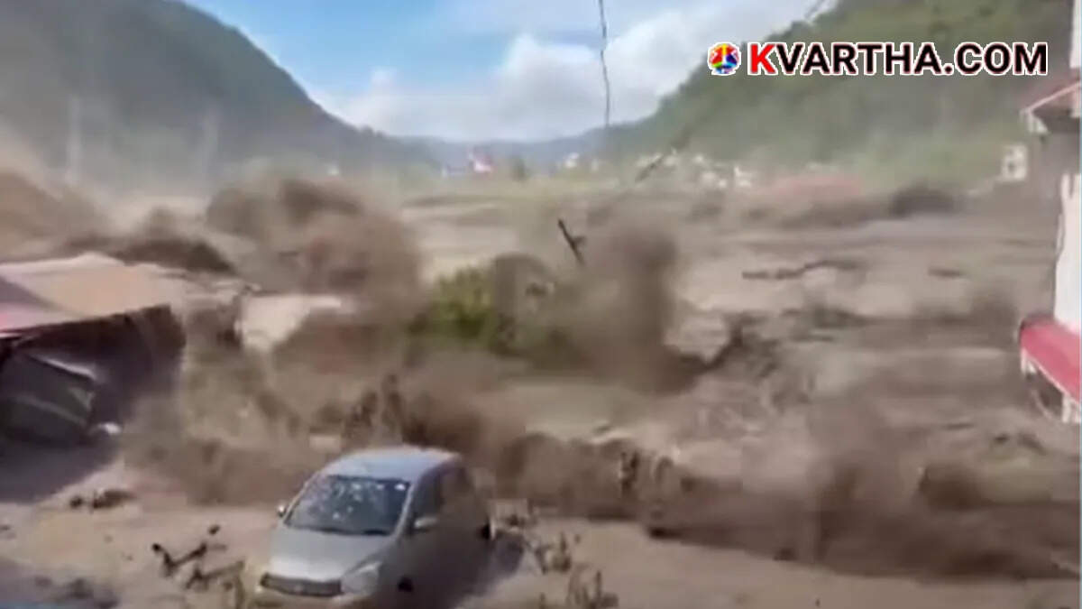 Screenshot image of flash flood on the Nepal Tibet border