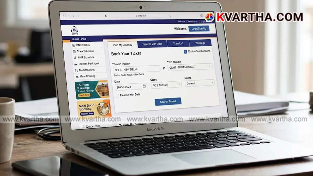 IRCTC ticket booking screen representation
