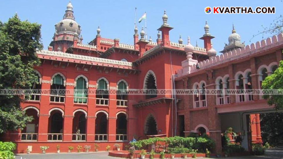  Image of a gavel on a digital coin with Madras High Court building in the background.