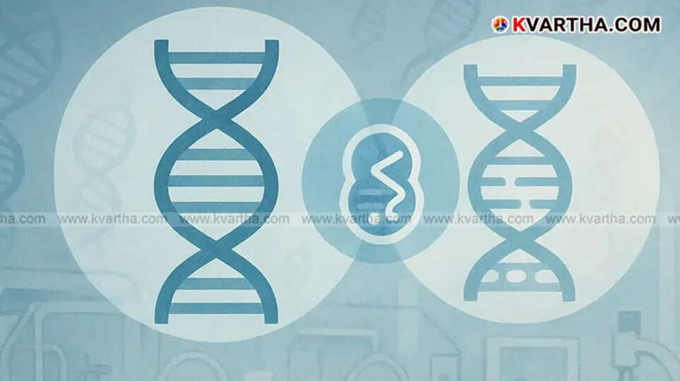 Illustration depicting the concept of a three-parent baby with DNA.