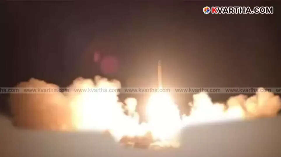 An image of Israel's missile defense system, likely 'Iron Dome', in action against incoming rockets.