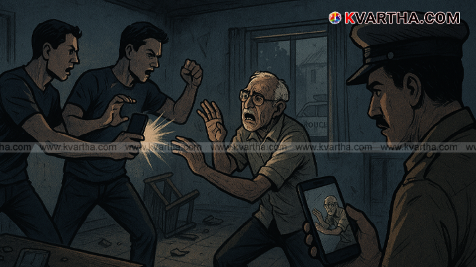 Mugshots of two twin brothers, Akhil Chandran and Nikhil Chandran, arrested in Cherthala.