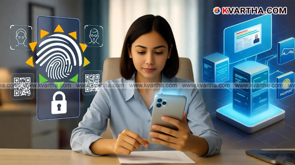 Image of a person updating Aadhaar online on a computer.