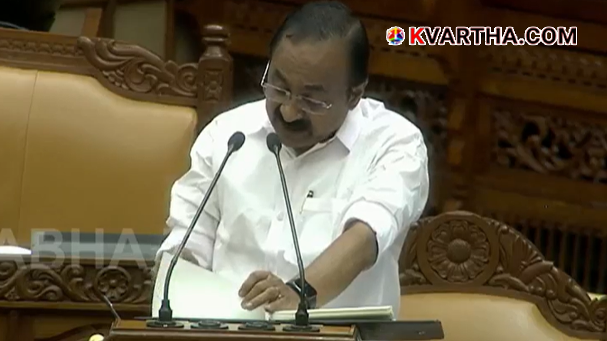 CM V.D. Satheesan addressing the media about budget.