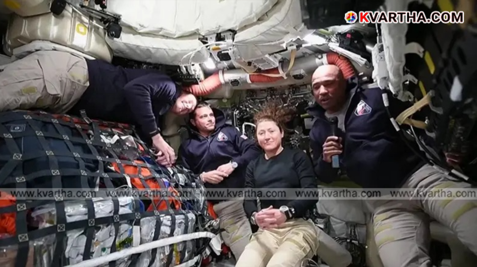 Stunning view of full Earth from Artemis 2 spacecraft and astronauts inside Orion capsule.