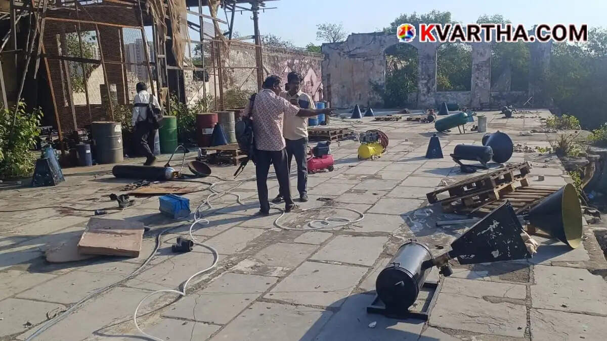 One dead and three injured as cylinder explodes on the set of S.J. Suryah's movie 'Killer' in Chennai.