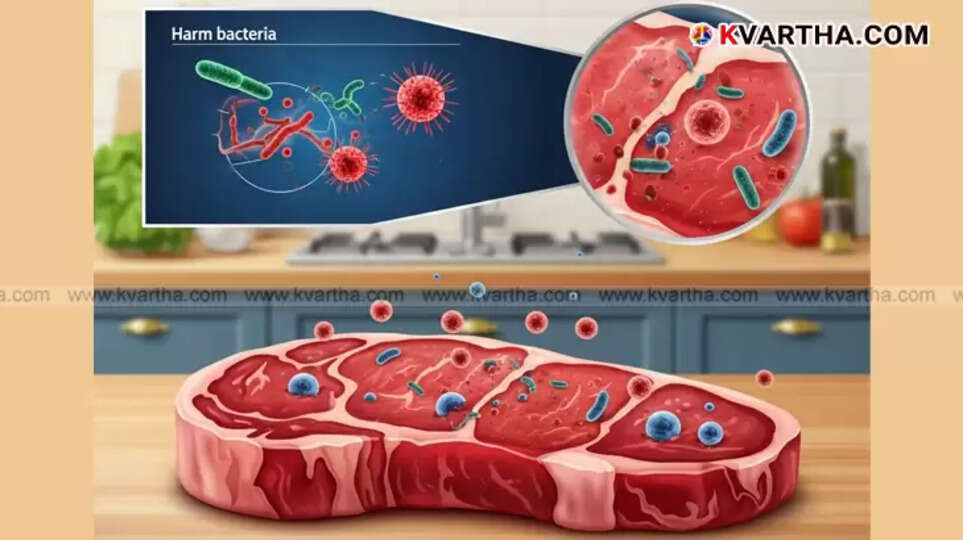 Meat defrosting at room temperature