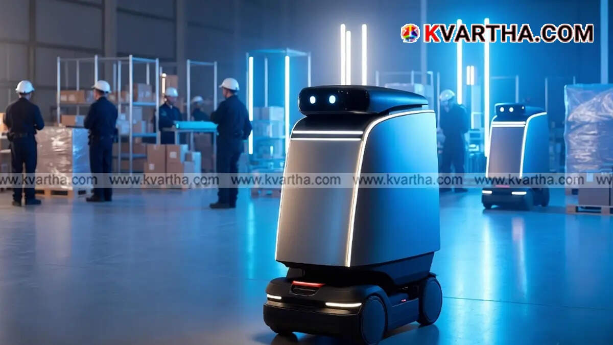 Alt Text: Delivery robots being used by JD com