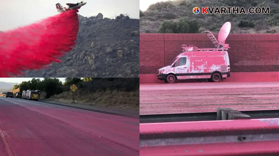 Pink powder used to control wildfire in Los Angeles, Foam Check solution.