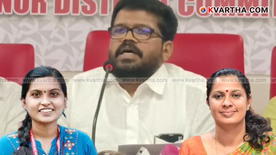 CPM Kannur District Secretary K K Ragesh announcing the candidate list.