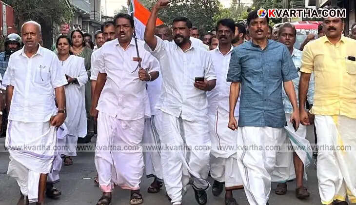 UDF candidate KP Saju meets voters in person in Thalassery.