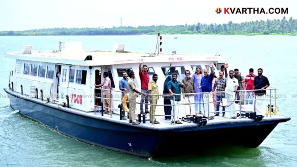 K.V. Sumesh MLA visiting the new boat at Azhikkal port.