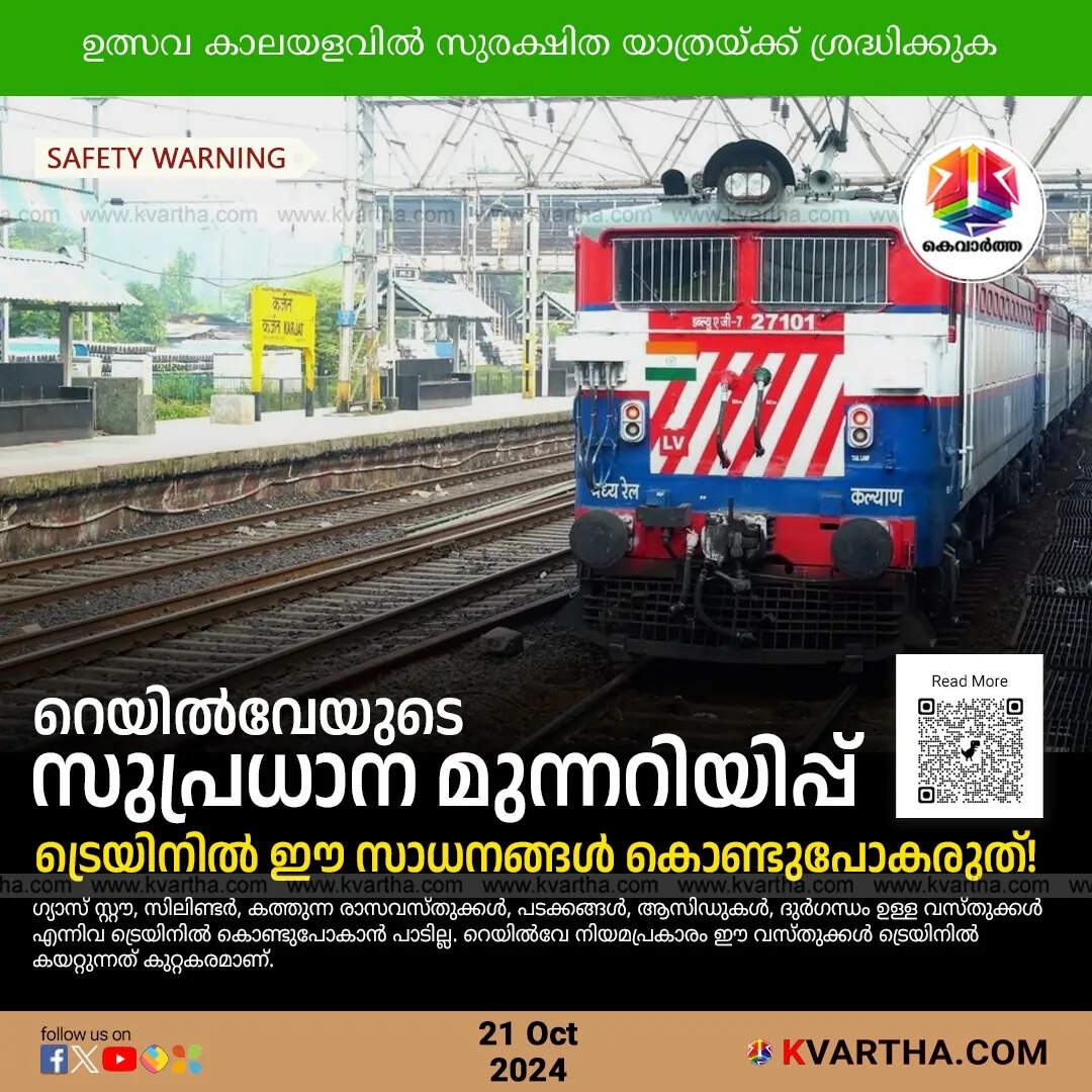 Indian Railway Prohibited Items Advisory