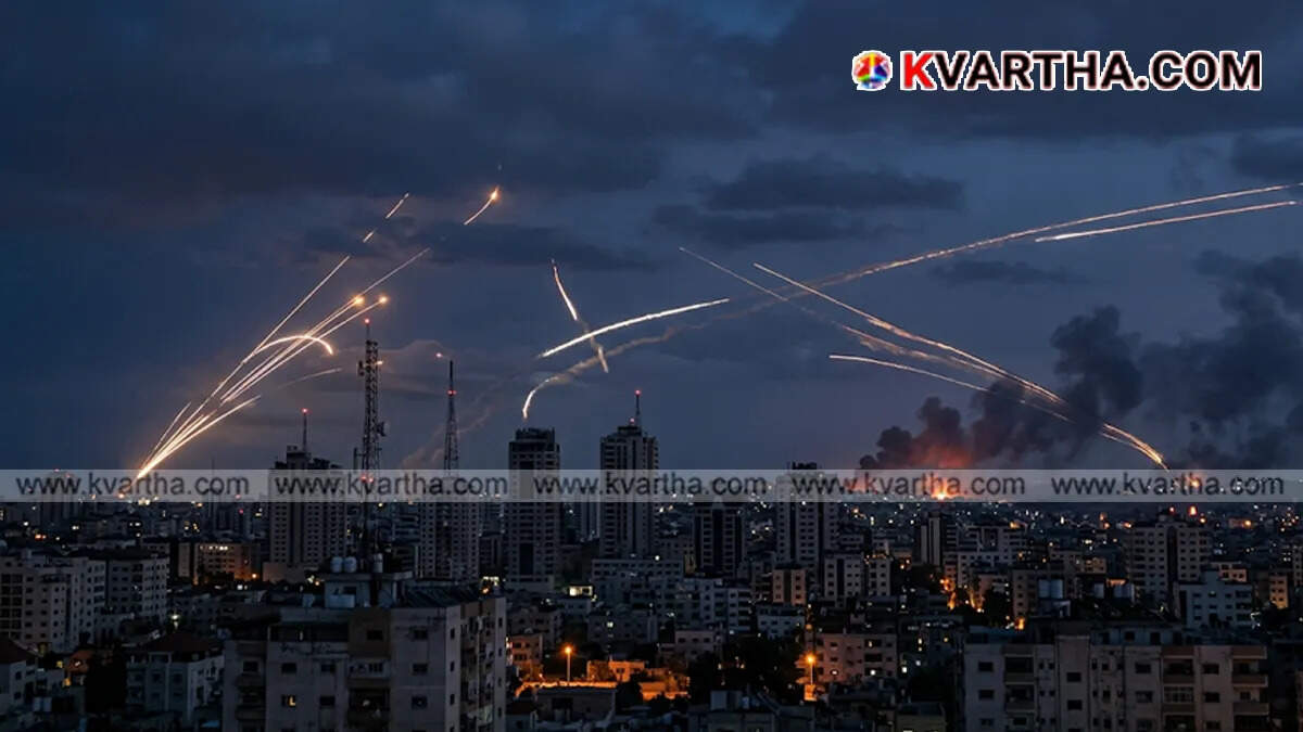 Representational image of Missiles being launched into the night sky representing the escalating conflict in the Middle East