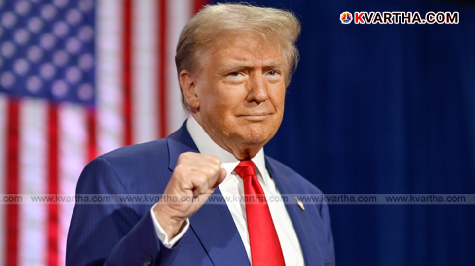 Donald Trump speaking at a podium on economic policies.