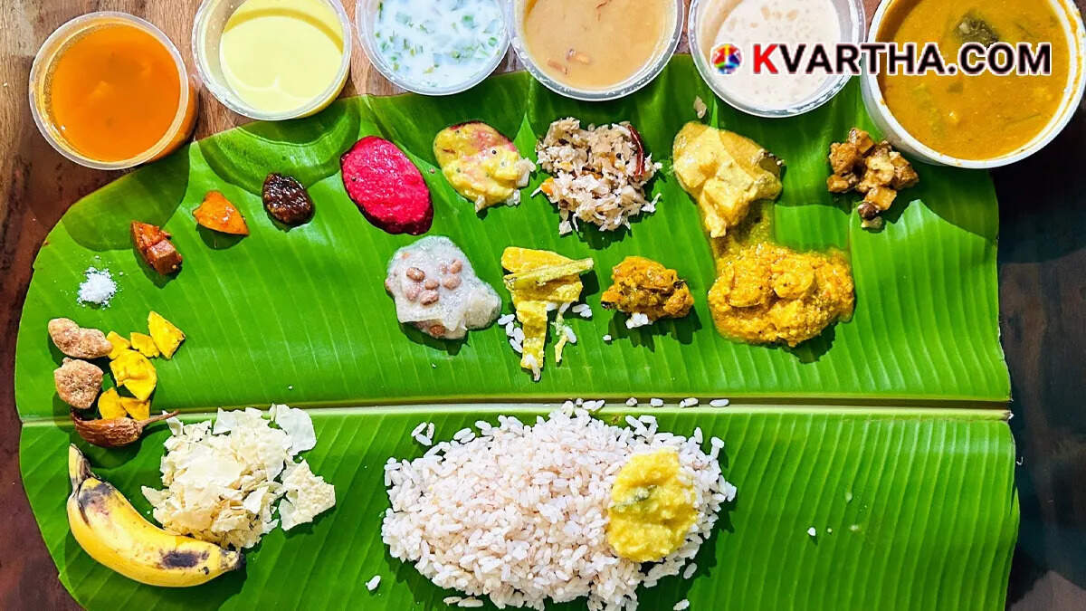 Conceptual image showing traditional Kerala Onam sadya representing Kudumbashree initiative