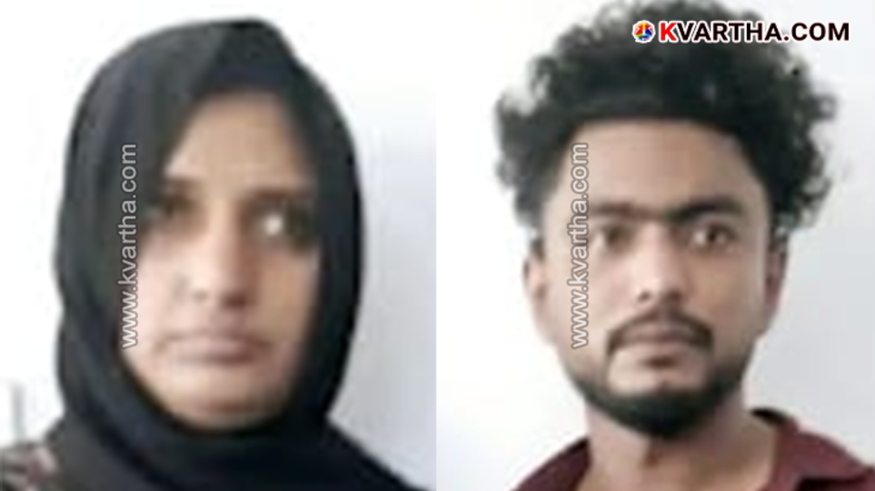 Excise officials seizing drugs from a car at Mahe check post.