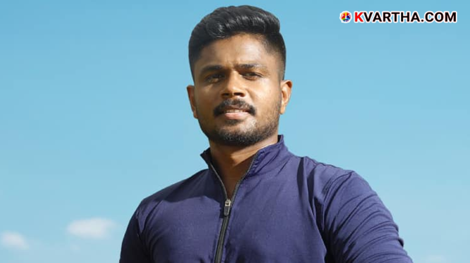 Sanju Samson raising the T20 World Cup trophy with Indian teammates