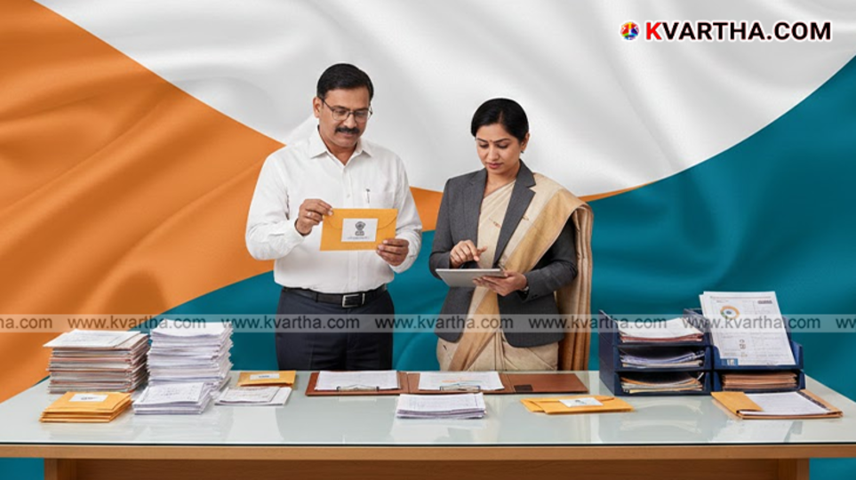 A hand filling out the Postal Ballot application Form 15.