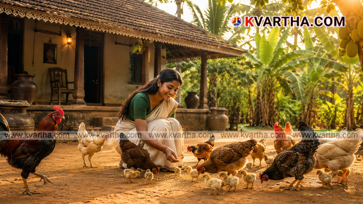  A traditional Kerala house courtyard