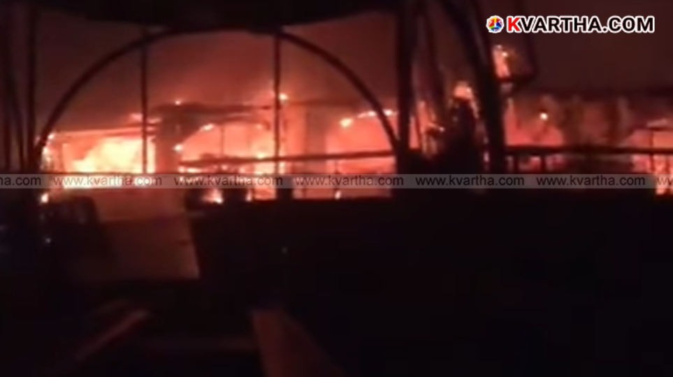 Emergency services near the site of the Goa nightclub fire.