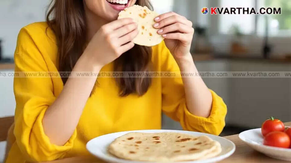 Hot chapati on a plate.