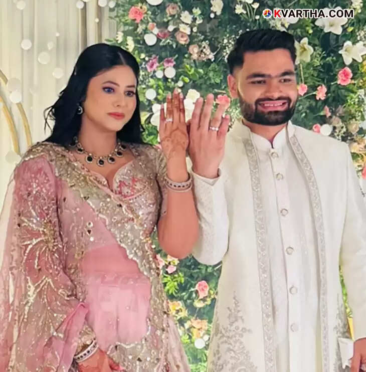  Cricketer Rinku Singh and MP Priya Saroj during their engagement ceremony.